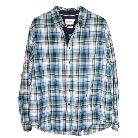 GOODFELLOW & CO plaid button down shirt XL - Picture 1 of 6